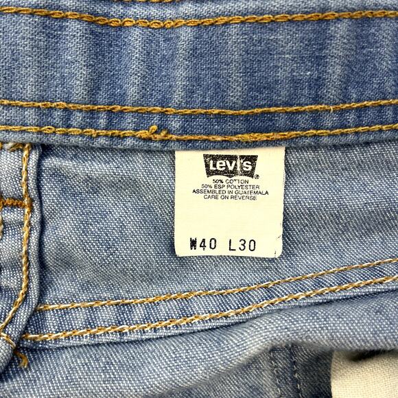 Vintage Levis Skosh Jeans Mens 38 Blue Denim Straight Leg Light Stone Wash y2k - Picture 6 of 14